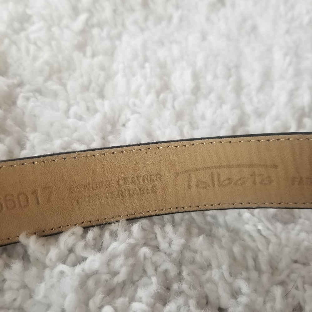 Talbots Black Leather Belt Squirrel Buckle M - Picture 4 of 6
